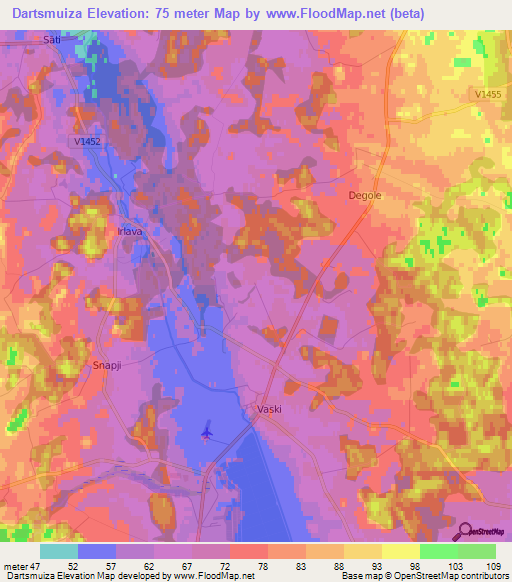 Dartsmuiza,Latvia Elevation Map