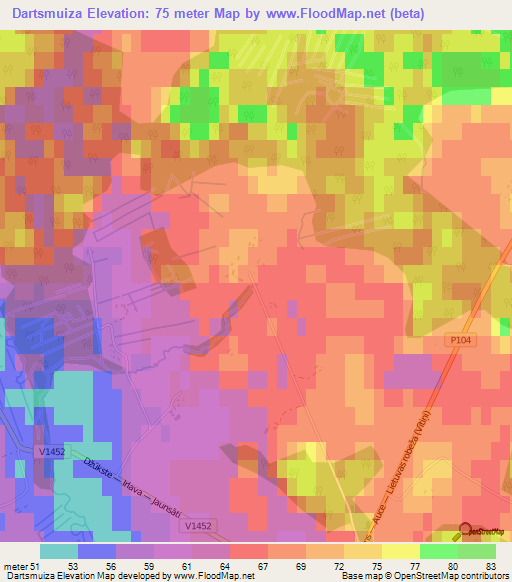 Dartsmuiza,Latvia Elevation Map