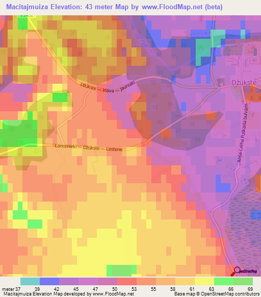 Macitajmuiza,Latvia Elevation Map