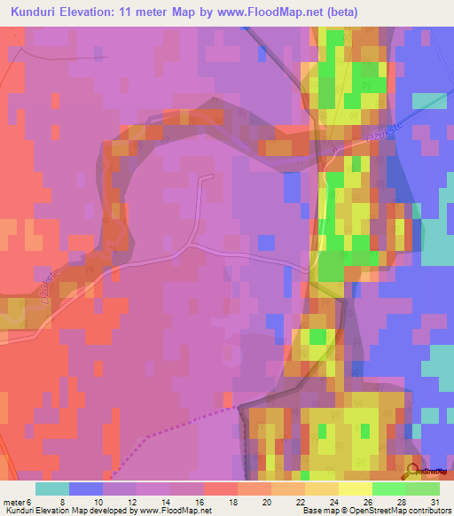 Kunduri,Latvia Elevation Map