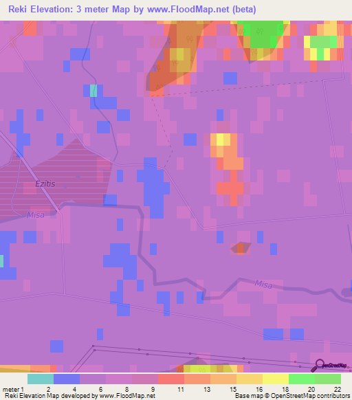 Reki,Latvia Elevation Map