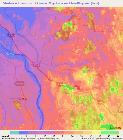 Strelnieki,Latvia Elevation Map