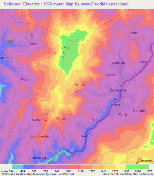 Solloman,Albania Elevation Map