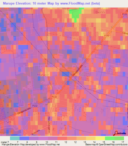 Marupe,Latvia Elevation Map