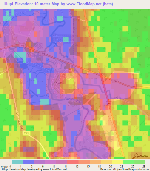 Ulupi,Latvia Elevation Map