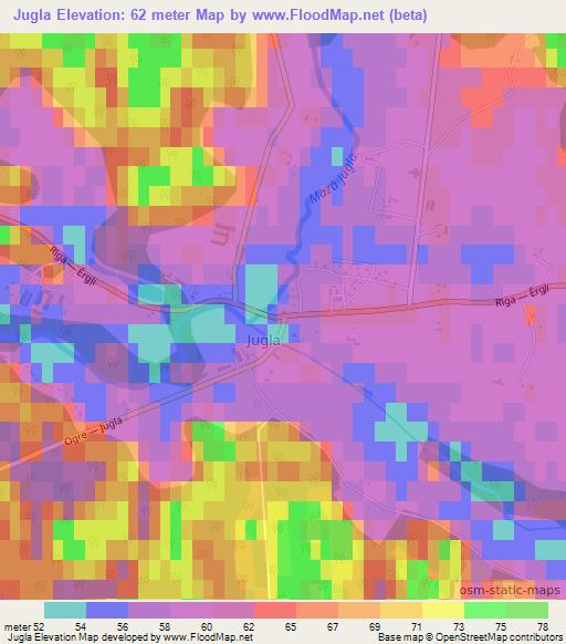 Jugla,Latvia Elevation Map