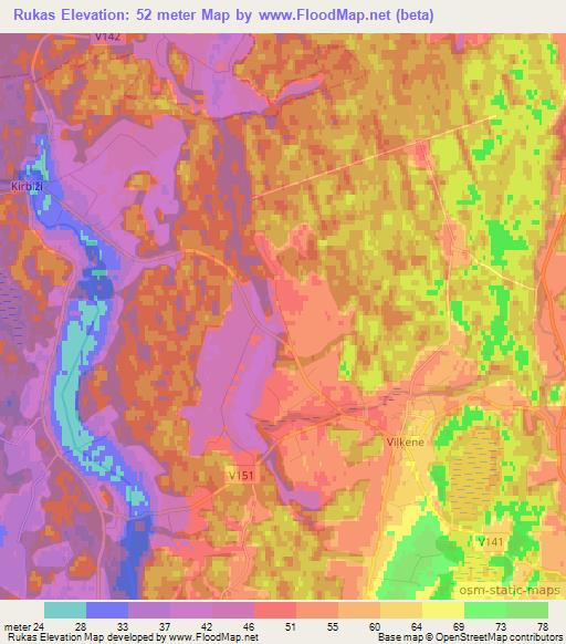 Rukas,Latvia Elevation Map