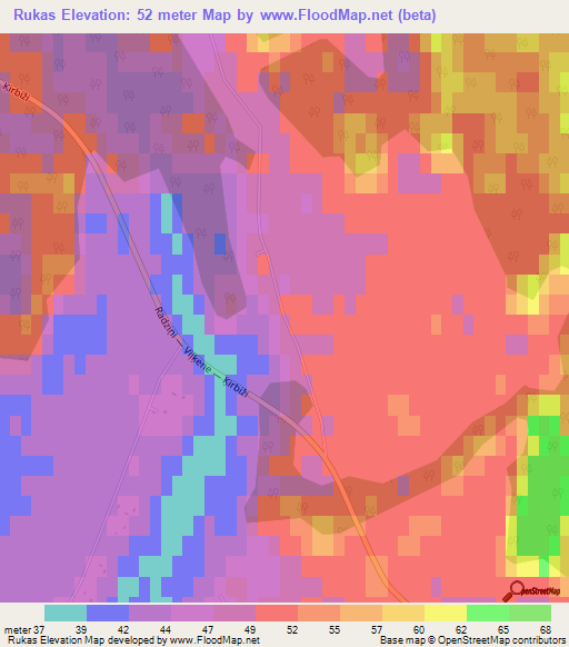 Rukas,Latvia Elevation Map