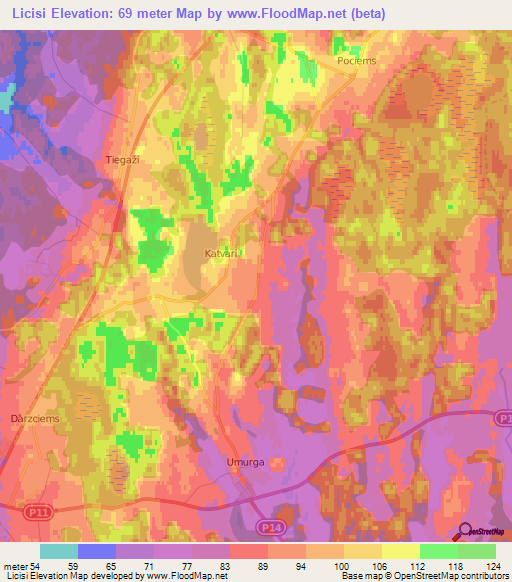 Licisi,Latvia Elevation Map