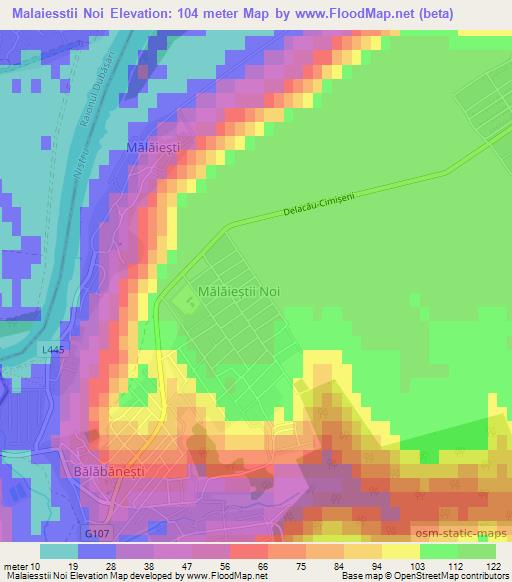 Malaiesstii Noi,Moldova Elevation Map