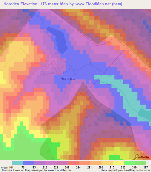 Horodca,Moldova Elevation Map