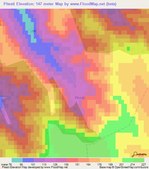 Pitesti,Moldova Elevation Map