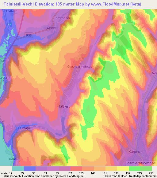 Talaiestii-Vechi,Moldova Elevation Map