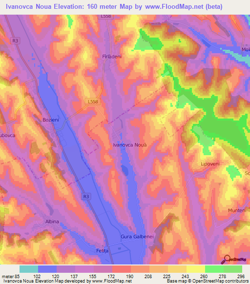 Ivanovca Noua,Moldova Elevation Map