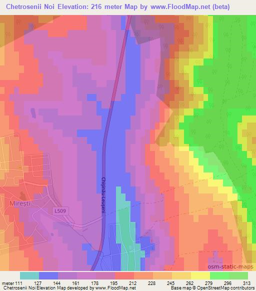 Chetrosenii Noi,Moldova Elevation Map