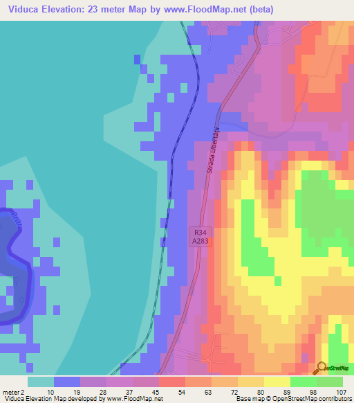 Viduca,Moldova Elevation Map