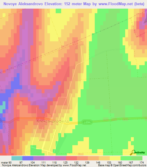 Novoye Aleksandrovo,Moldova Elevation Map