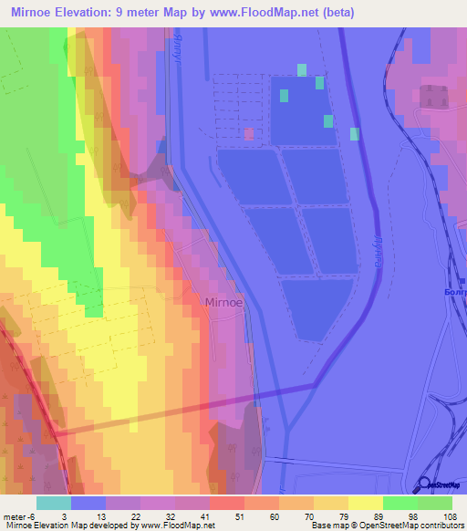 Mirnoe,Moldova Elevation Map