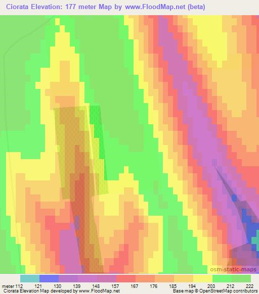 Ciorata,Moldova Elevation Map