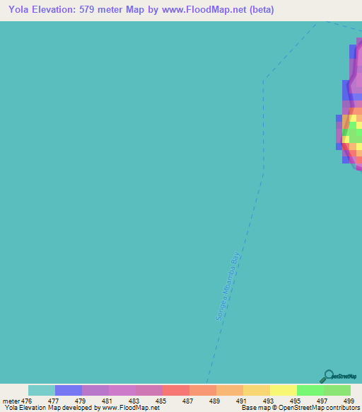 Yola,Tanzania Elevation Map