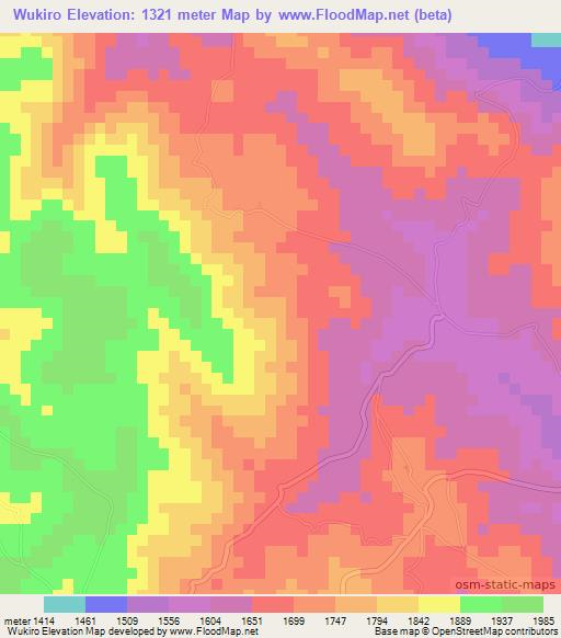 Wukiro,Tanzania Elevation Map