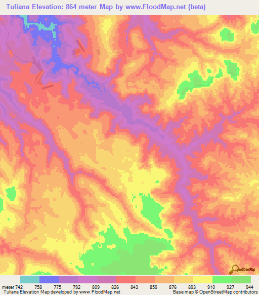 Tuliana,Tanzania Elevation Map