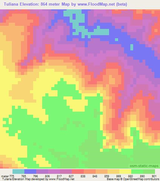 Tuliana,Tanzania Elevation Map