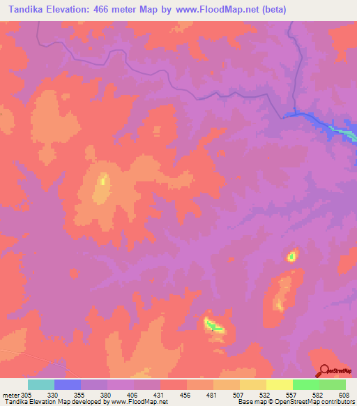 Tandika,Tanzania Elevation Map