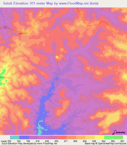 Suluti,Tanzania Elevation Map