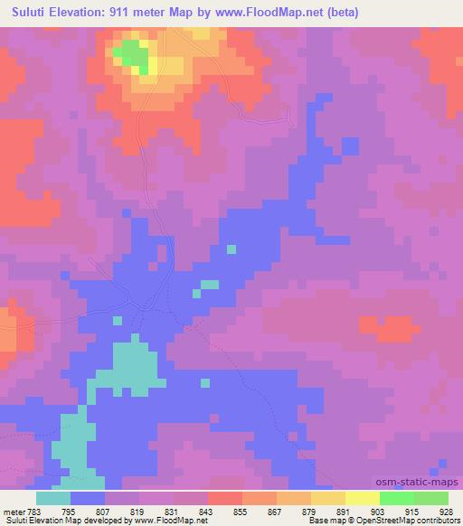 Suluti,Tanzania Elevation Map