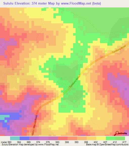 Sululu,Tanzania Elevation Map