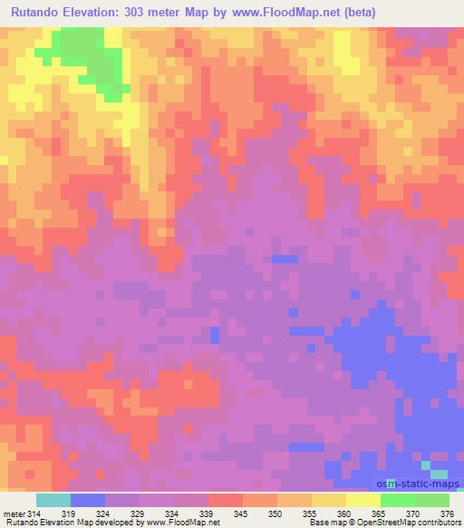 Rutando,Tanzania Elevation Map