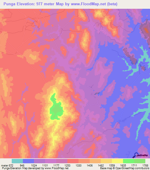 Punga,Tanzania Elevation Map