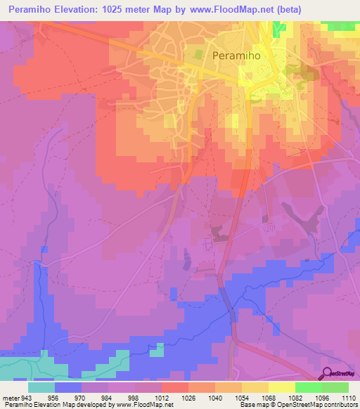 Peramiho,Tanzania Elevation Map