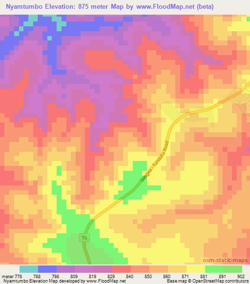 Nyamtumbo,Tanzania Elevation Map