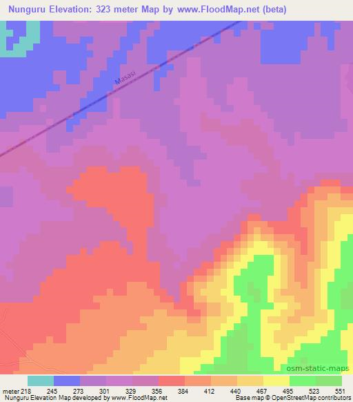 Nunguru,Tanzania Elevation Map