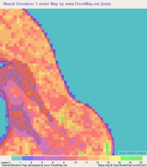 Ntandi,Tanzania Elevation Map