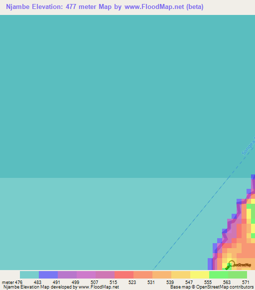 Njambe,Tanzania Elevation Map