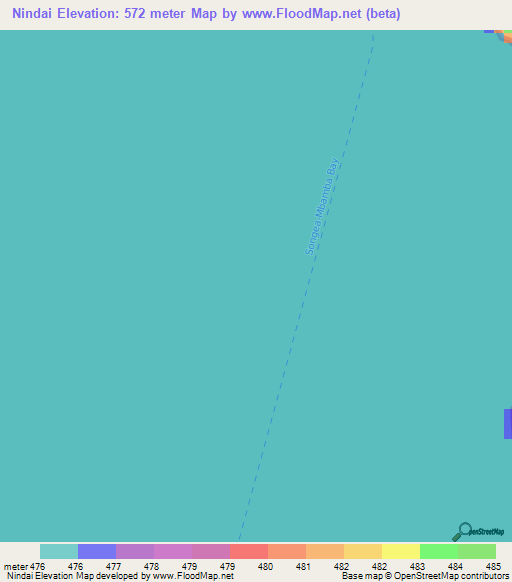 Nindai,Tanzania Elevation Map