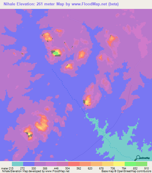 Nihale,Tanzania Elevation Map