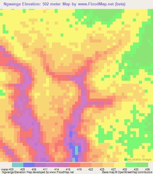 Ngwanga,Tanzania Elevation Map