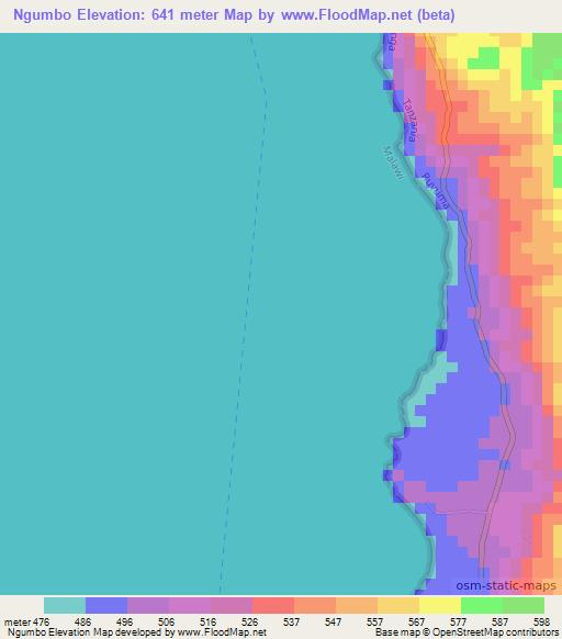 Ngumbo,Tanzania Elevation Map