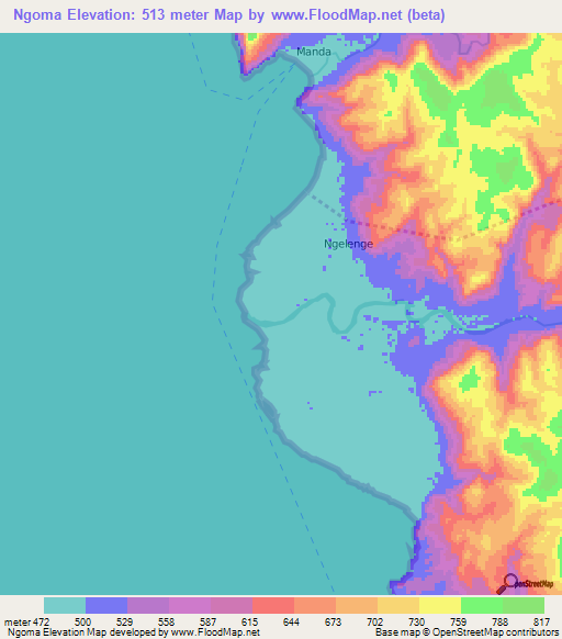 Ngoma,Tanzania Elevation Map