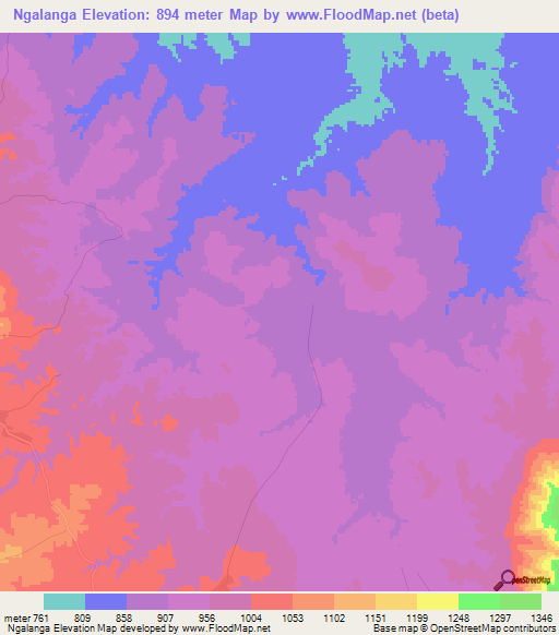 Ngalanga,Tanzania Elevation Map