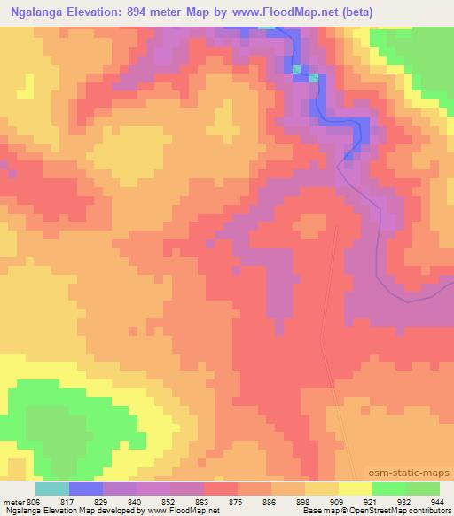 Ngalanga,Tanzania Elevation Map