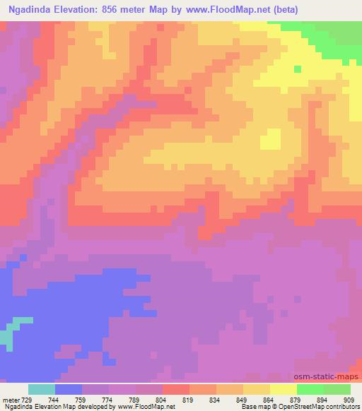 Ngadinda,Tanzania Elevation Map