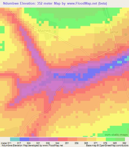 Ndumbwe,Tanzania Elevation Map