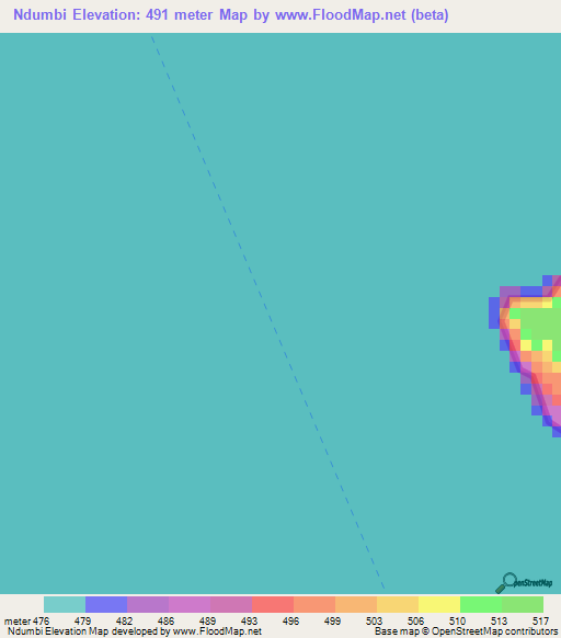 Ndumbi,Tanzania Elevation Map