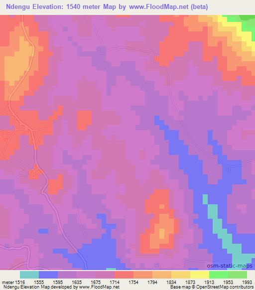 Ndengu,Tanzania Elevation Map