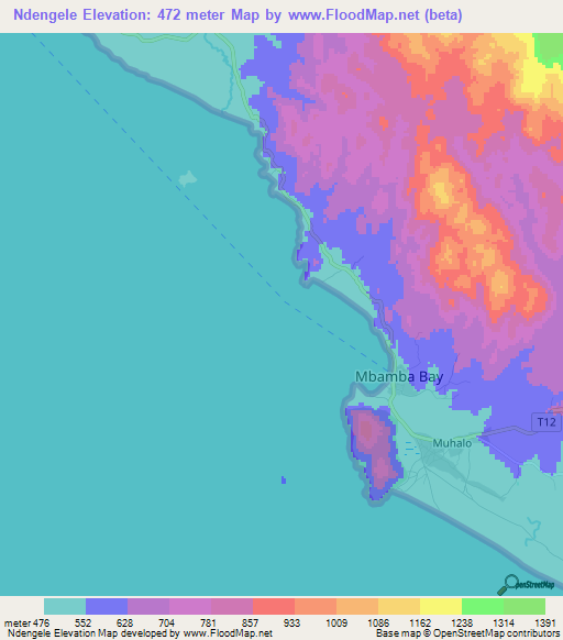 Ndengele,Tanzania Elevation Map